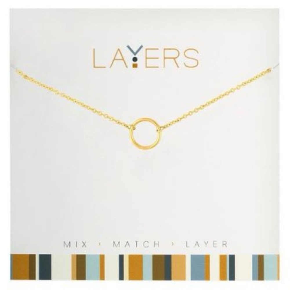 Layers Dainty Circle Gold Tone Adjustable Necklace
NEW